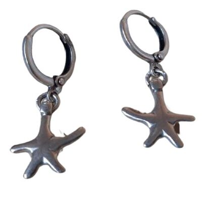 Starfish hoop earrings