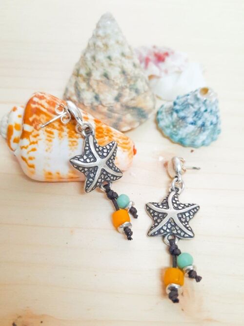 Pendientes estrella de mar con cristales