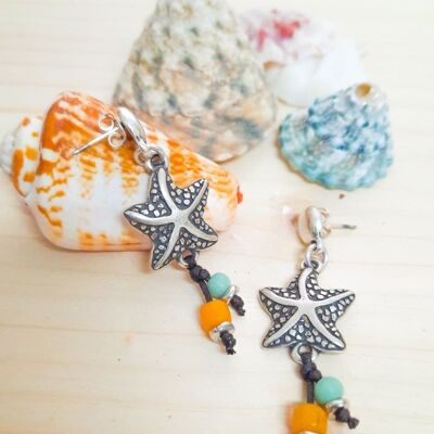 Pendientes estrella de mar con cristales