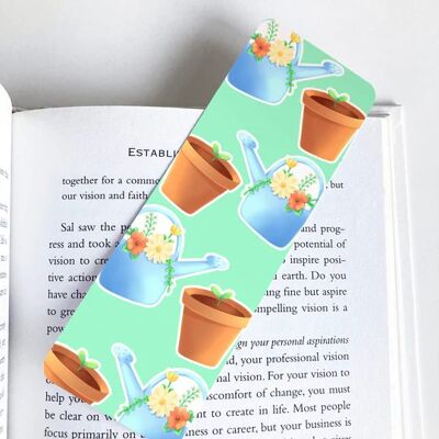 Watering Can With Plant Post, Spring Bookmark, Cute Stationery