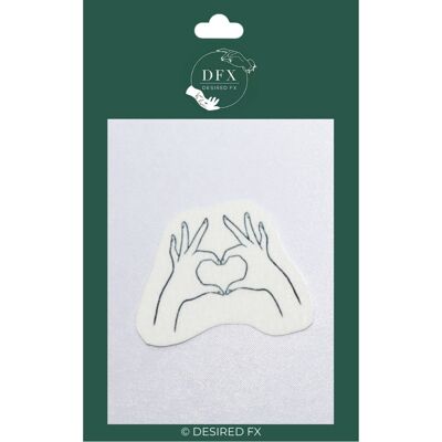 Heart shape fingers temporary tattoo (set of 2)