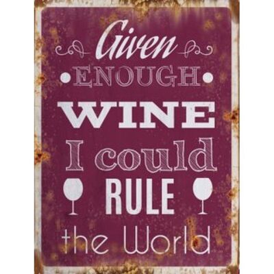 Placa de Pared de Madera-Vino-30X40X1cm