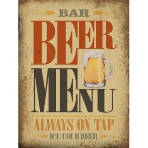 Wooden Wall Plaque Beer 30X40X1cm