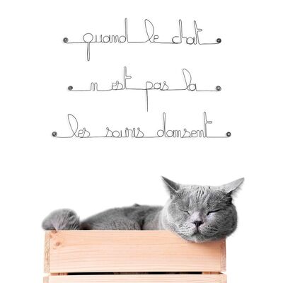 Wall Decoration Metal Quote Cat