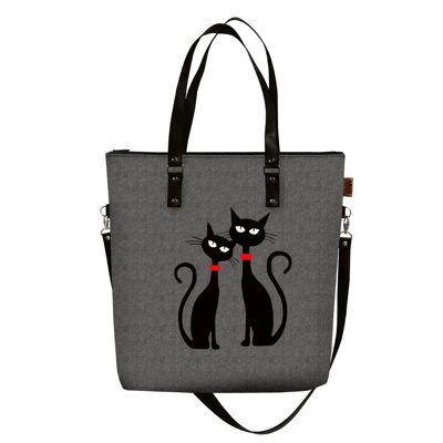 Umhängetasche Black Cats Aus Canvas Maxa Line Bertoni