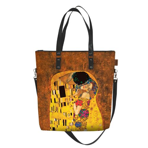 Klimt The Kiss Crossbody Bag In Canvas Maxa Line Bertoni