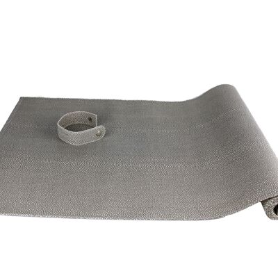 Table runner ray skin look gray 150 cm imitation leather