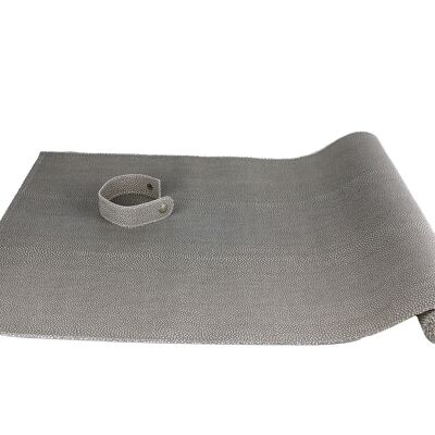Table runner ray skin look gray 150 cm imitation leather