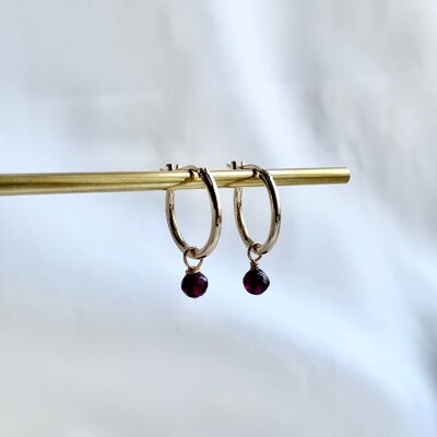 Small Hoop with Removable Ruby
