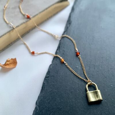 Padlock Pendant Chain Necklace