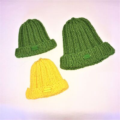 Cappello da neonato in cotone verde