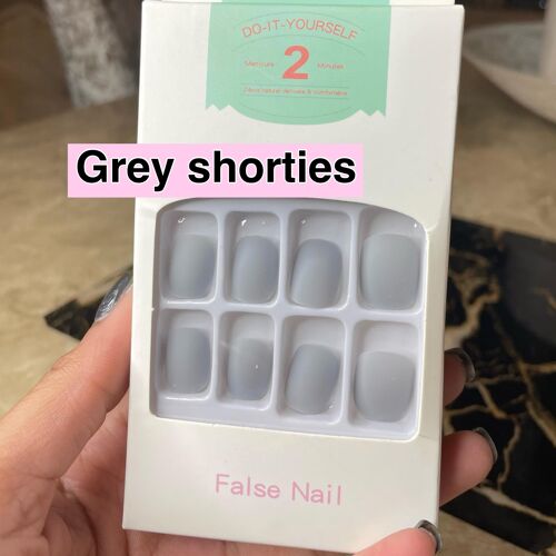 Lux Beauty Nails Grey Shorties Style (ONLY 1 IN STOCK!)