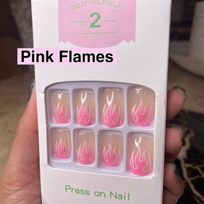 Lux Beauty Nails Pink Flames Style (¡SOLO 5 EN STOCK!)