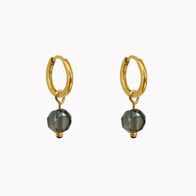 Earrings Faceted Gray Gold
