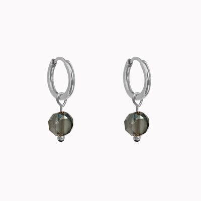 Boucles d'Oreilles Argent Gris Facettes