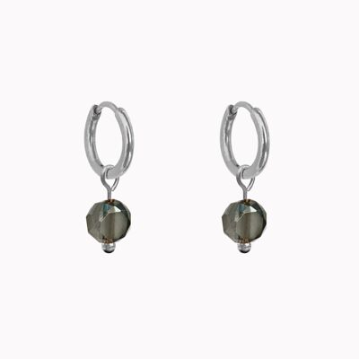 Earrings Faceted Gray Silver