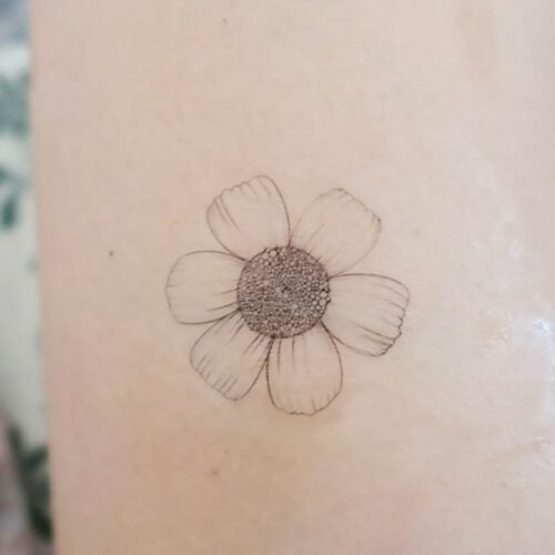 Magical flower temporary tattoo (b&w)