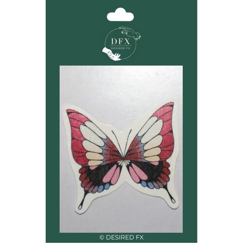Pink rose butterfly temporary tattoo (pink fake tattoo)