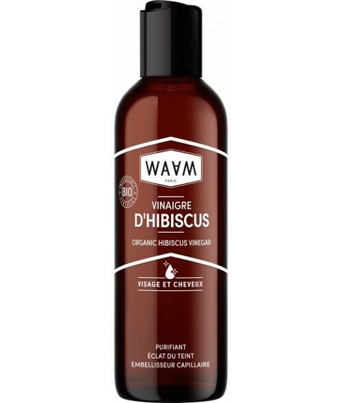 WAAM Cosmetics – Vinaigre d'Hibiscus BIO – Soin purifiant et source d'éclat – BIO et naturel – Vegan – 200ml