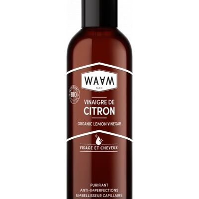 WAAM Cosmetics – Vinaigre de Citron BIO – Soin purifiant, anti-imperfection, protecteur et embellisseur – BIO et naturel – Vegan – 200ml