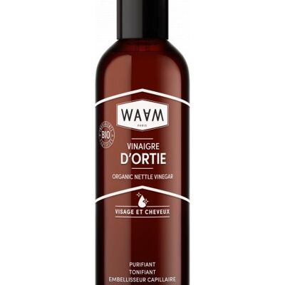 WAAM Cosmetics – Vinaigre d'Ortie BIO – Soin purifiant, astringent et tonifiant – BIO et naturel – Vegan – 200ml