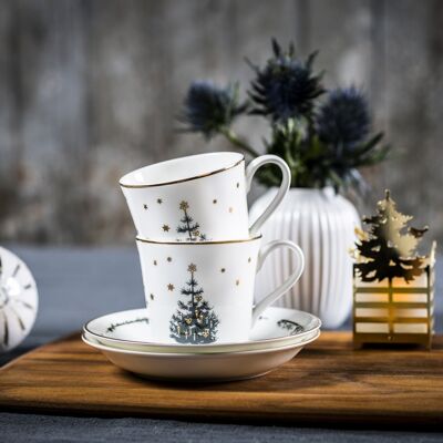 Winter Stars, Christmas Cup with Saucer