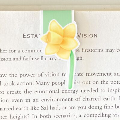 Daffodil Magnetic Bookmark | Cute Spring Stationery | Page Marker