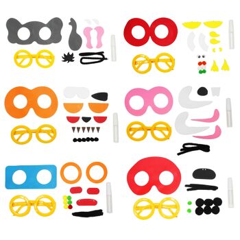 Kit de 24 lunettes : lapin, éléphant, tigre, poisson, coccinelle, robot 2