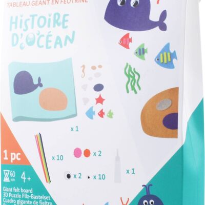 Kit tableau feutrine 3D - Mon 1er Chef d'Œuvre : HISTOIRE D'OCEAN