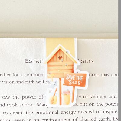 Save The Bees Magnetic Bookmark | Cute Spring Stationery | Page Marker