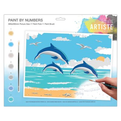 Large Paint By Numbers - Leaping Dolphins