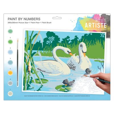 Large Paint By Numbers - Serene Swans