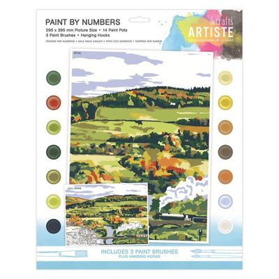 Paint By Numbers - Steam Landscape - 14 colours, 3 brushes