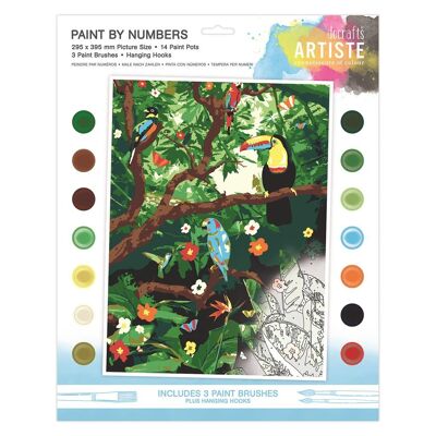 Paint By Numbers - Endangered Rainforest - 14 colours, 3 brushes