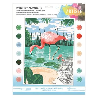 Paint By Numbers - Tropical Flamingo - 14 colours, 3 brushes