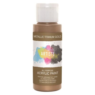 Artiste Acrylic 2Oz Metallic Titanium Gold