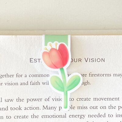 Tulip Magnetic Bookmark | Cute Spring Stationery | Page Marker