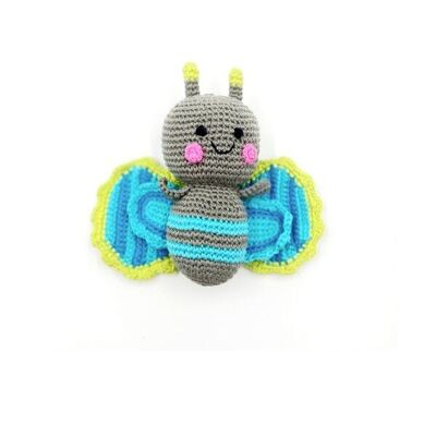 Sonajero de mariposa de juguete para bebé - azul