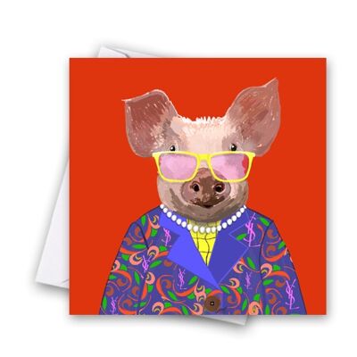 Fashion Animals- Percy Greeting Card