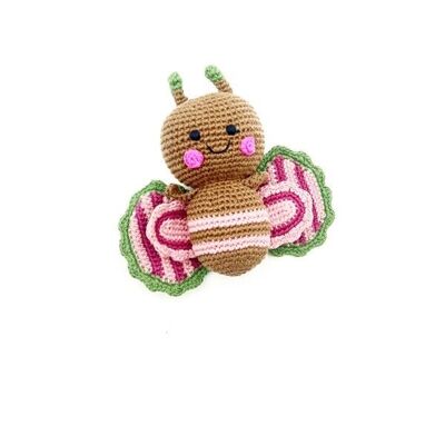 Sonajero de mariposa de juguete para bebé - rosa
