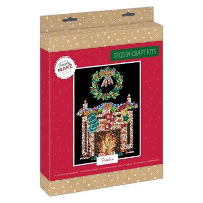 Simply Make Christmas Sequin Craft Kit - Fireplace