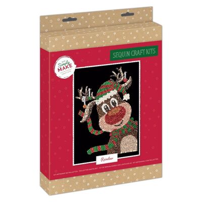 Simply Make Christmas Sequin Craft Kit - Reindeer