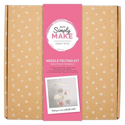 Needle Felting Kit - Simply Make - Weather Mobile Pink
