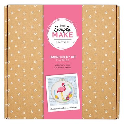 Embroidery Kit - Simply Make - Flamingo