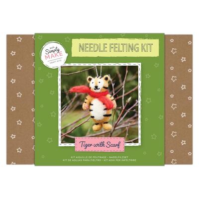 Needle Felting Kit - Simply Make - Tiger with Scarf