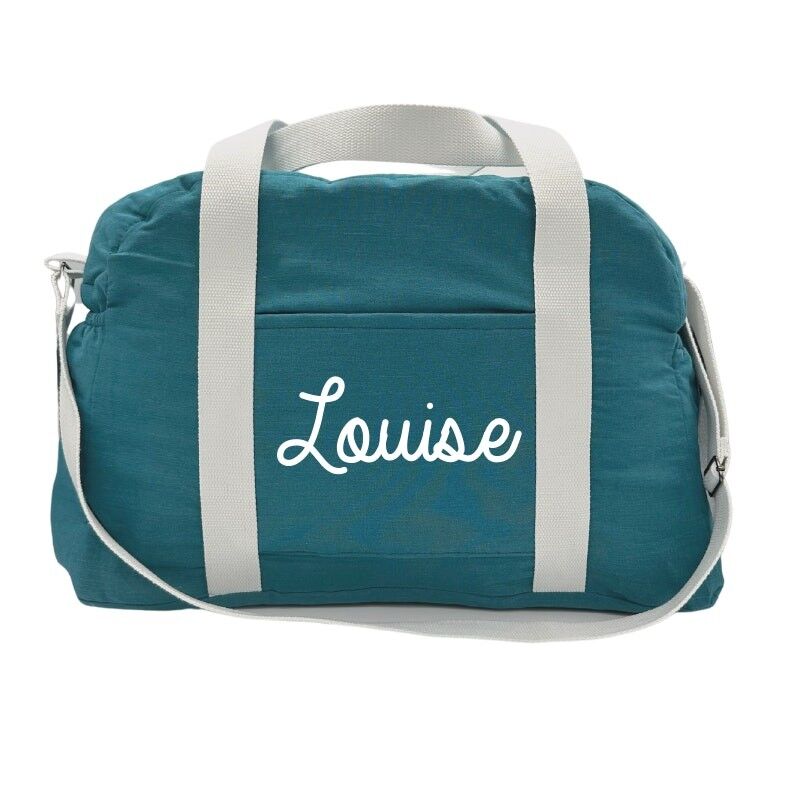 Achat Sac langer personnalisable bleu canard pr nom en gros