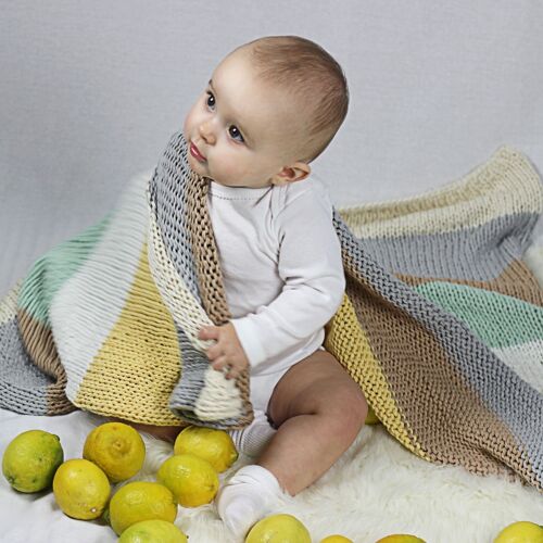 Couverture bébé en coton "Pastel"