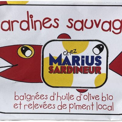 Canned “Marius” sardines in olive oil and piri-piri pepper