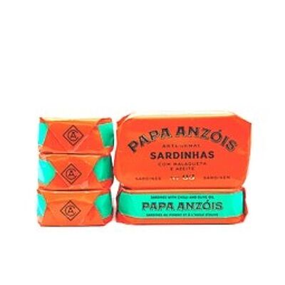 „Papa Anzois“-Sardinen aus der Dose mit Olivenöl und Chili