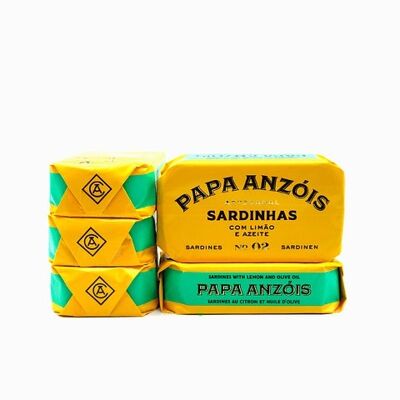 Canned “Papa Anzois” sardines with olive oil and lemon